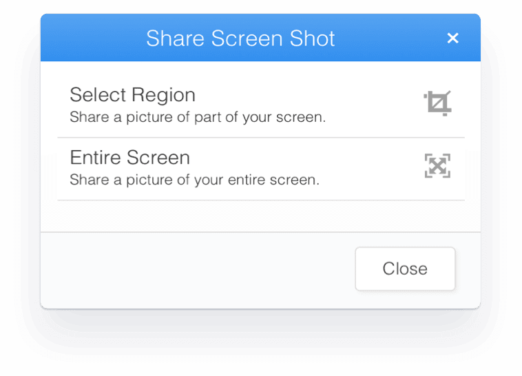 Easily share files and screenshots